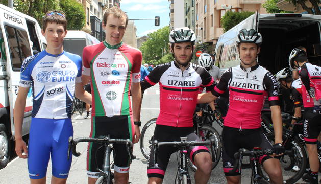 Los navarros Mikel Jaka Goñi (Grupo Eulen), Miguel Azcona Uriarte (Telcom), y Carlos Ruiz Pavón y Sergio Araiz Michel (Lizarte).