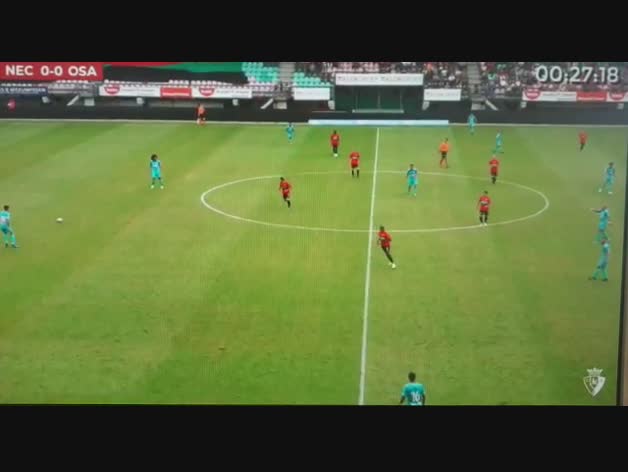Jugada del 0-1 de Osasuna ante el NEC Nimega, obra de Marc Cardona