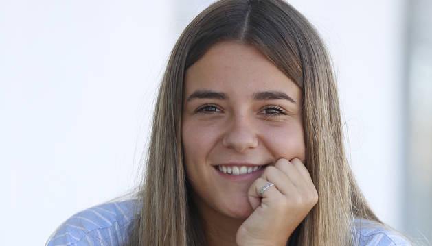 María Blanco, este lunes por la tarde, en las instalaciones de Tajonar, antes de entrenar.