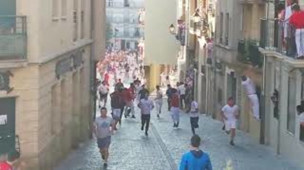 Primer encierro con novillos de fiestas de Estella 2019