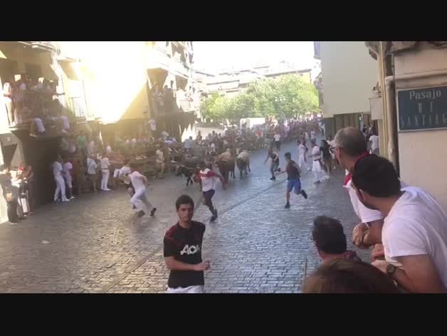 Encierro de fiestas de Estella, tarde del 8 de agosto de 2019
