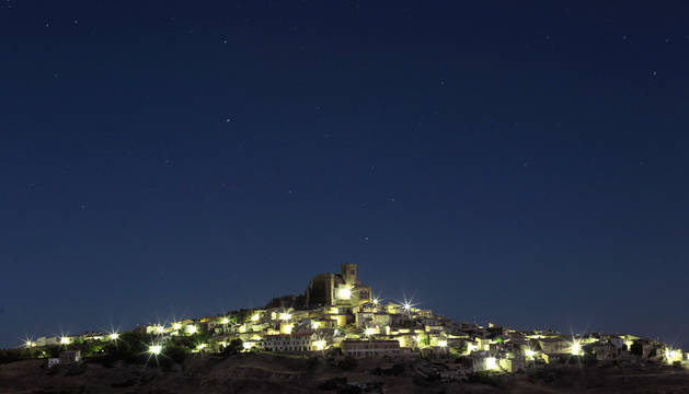 Foto de la noche sobre Ujué.