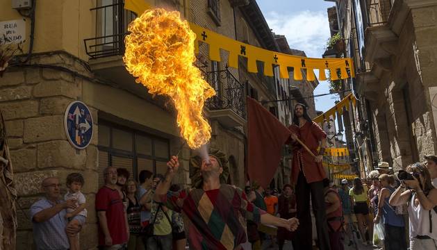 Fotos del inicio de las fiestas medievales de Olite