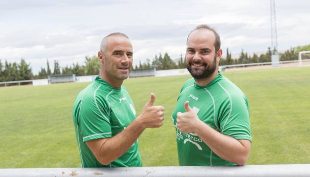Saúl Huguet (izquierda) y José Ángel Catalán (derecha), el tándem del Fontellas en Tercera.