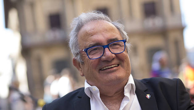 Luis Sabalza, esta semana durante la entrevista en plaza Consistorial, en la terraza Al norte del Sur