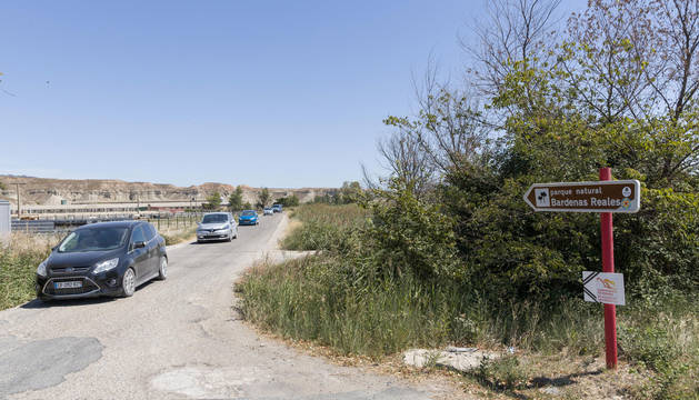 Foto del aspecto actual de la entrada desde Arguedas al Parque Natural de Bardenas Reales.