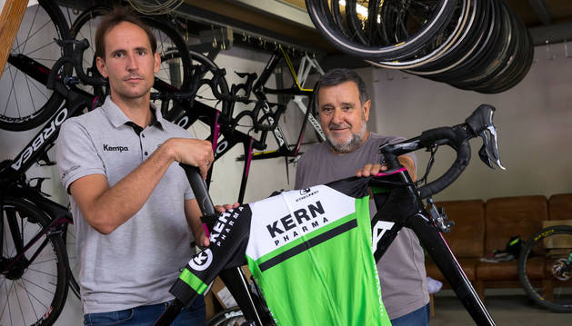 foto de Juanjo Oroz y Manolo Azcona, actuales responsables del Lizarte y promotores del nuevo equipo profesional navarro Kern Pharma