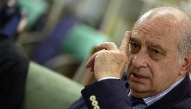 Jorge Fernández Díaz, este miércoles por la tarde en Pamplona en un momento de la entrevista.