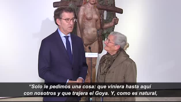 Divertido y entrañable encuentro entre Feijóo y Benedicta Sánchez