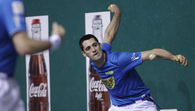 Foto de Jon Ander Albisu, en un partido del Campeonato Parejas 2020.