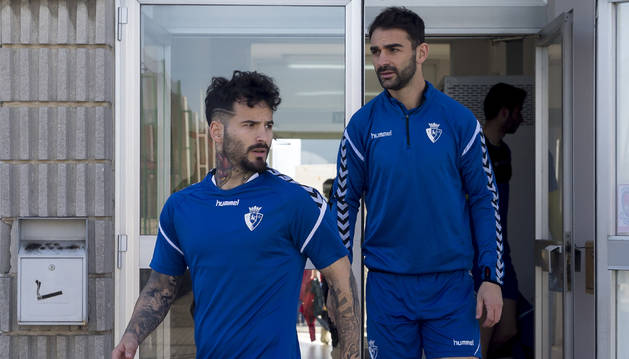Foto de Rubén García y Adrián antes de un entrenamiento.