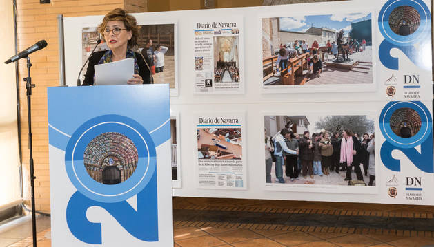 foto de La directora de Diario de Navarra, Inés Artajo, durante su discurso en el acto de celebración del 20 aniversario de la Edición Ribera