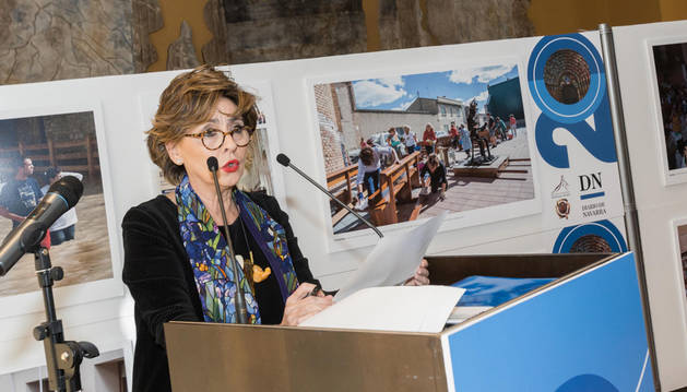 La directora de Diario de Navarra, Inés Artajo, en el acto con el que Diario de Navarra ha celebrado en Tudela los 20 años de la Edición de La Ribera.