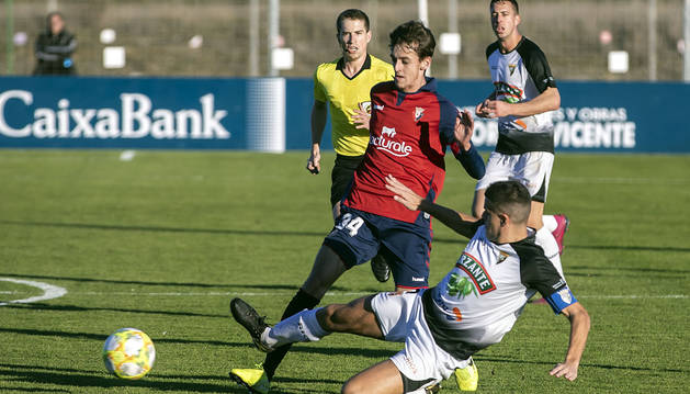 Foto del osasunista Aimar Oroz, en el partido que enfrentó al Promesas contra el Tudelano.