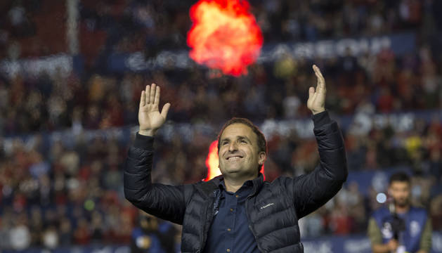 Felicidad plena en Jagoba Arrasate tal y como reflejó su rostro en las celebraciones del ascenso de hace un año.