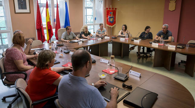 Imagen de un pleno del Ayuntamiento de Beriáin al inicio del mandato, en julio del año pasado.