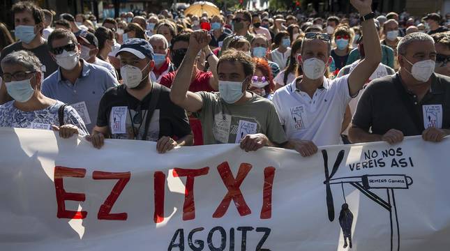 Manifestación contra el cierre de la planta de Gamesa en Aoiz
