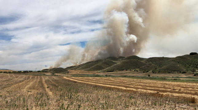 Fotos de un incendio cerca de Los Arcos