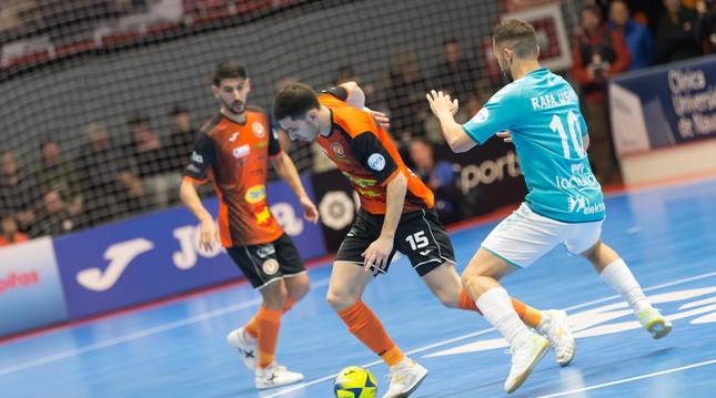Partido entre Aspil Jumpers y Osasuna Magna, en Tudela, el 17 de diciembre de 2019.