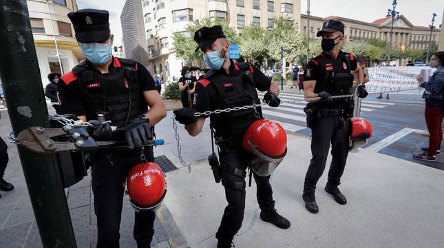 Protesta de trabajadores de Gamesa en Pamplona