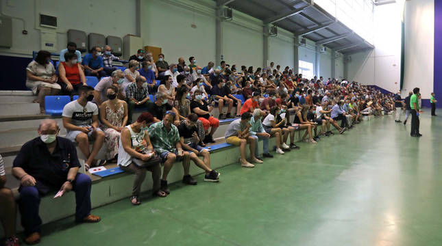 Imagen del frontón Bi Aizpe de Irurtzun el pasado fin de semana, festival de Aspe.