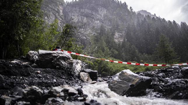 Imágenes del lugar del accidente de los montañeros navarros en Suiza
