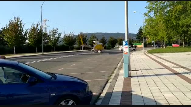 El helicóptero, en el lugar del suceso
