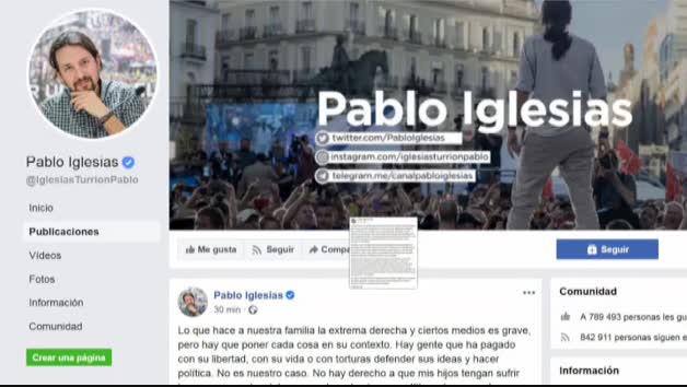 Iglesias culpa a la extrema de derecha del señalamiento público que está sufriendo su familia