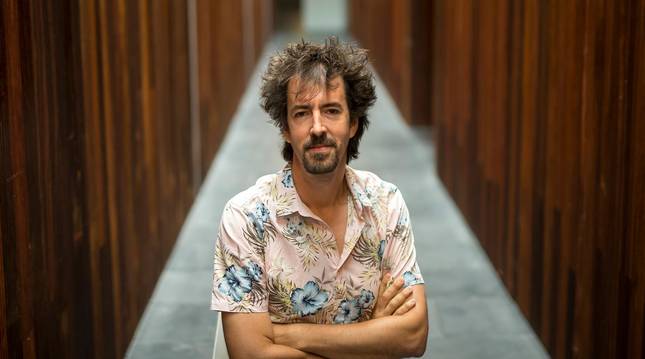 Foto de Félix Viscarret, en las entrañas del Baluarte, donde participó en el evento Conecta Fiction que tiene lugar estos días.