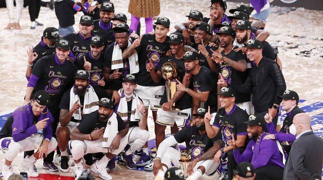 Fotos del título de NBA logrado por Los Angeles Lakers