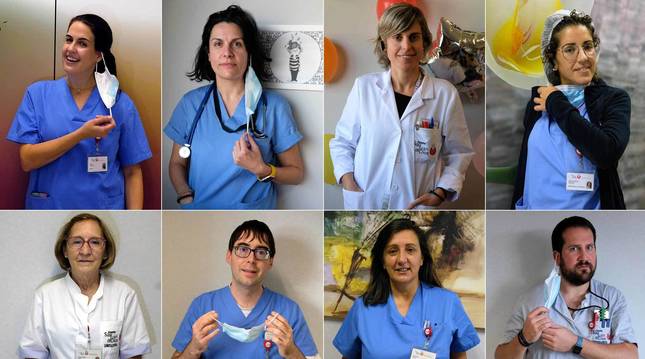María González Ascarza, Virginia Pérez, Rakel Gorritxo, María Asunción Sánchez, Carmen López, Beñat Goñi, Pili Huarte y Yolanda Santesteban.