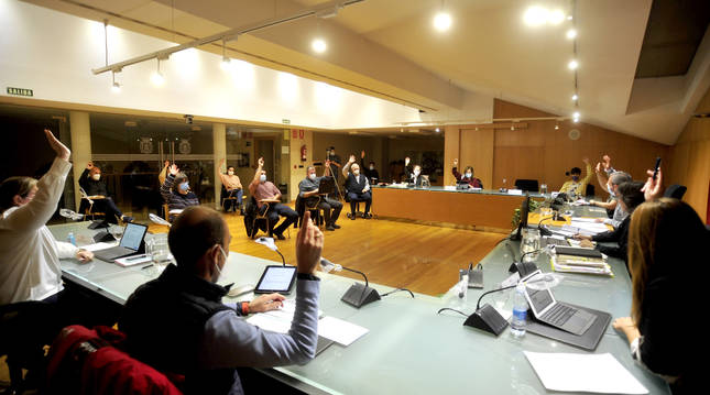 Foto de un pleno del Ayuntamiento de Tafalla (Navarra).