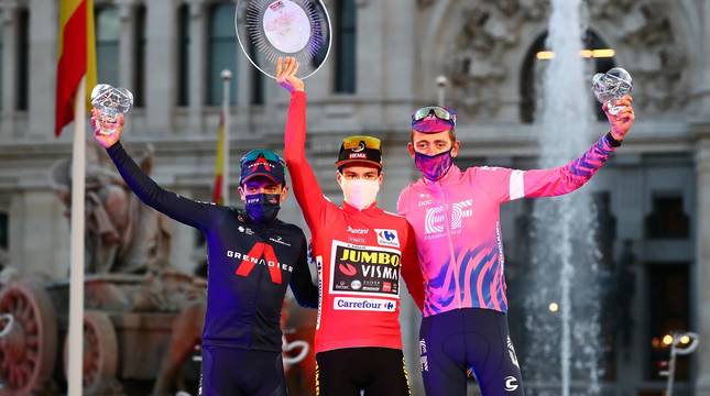 Fotos del podio final de la Vuelta a España 2020