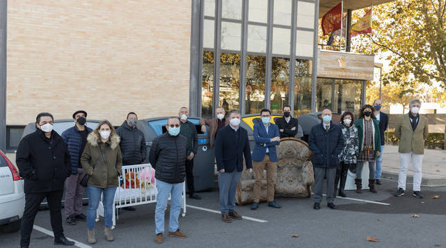 Imagen de los asistentes a la presentación de la campaña celebrada ayer en la sede de la Mancomunidad de la Ribera en Tudela.
