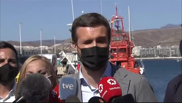 Vídeo: Pablo Casado exige “repatriaciones inmediatas” para los migrantes de Arguineguín
