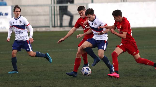Foto del partido entre la Mutilvera y Osasuna Promesas disputado el 21 de noviembre 2020.