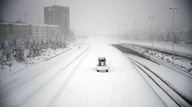 La nieve paraliza Madrid