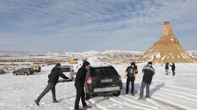 Fotos del día de nieve en Bardenas