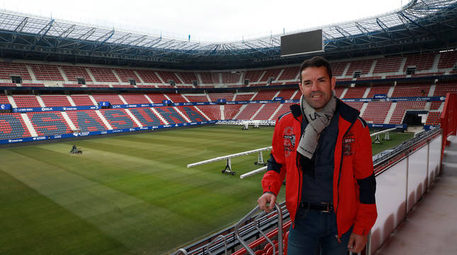 Iván Rosado visitó este jueves El Sadar por primera vez desde que el estadio está inmerso en las obras de reforma y ampliación.