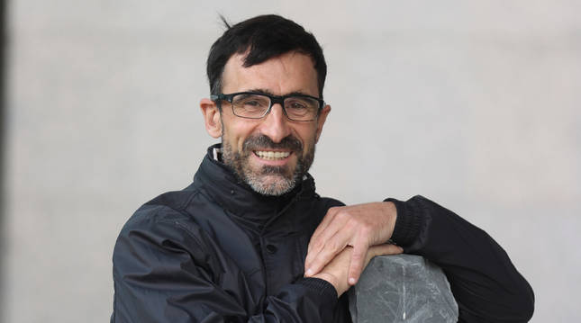 Jesús Ángel García Bragado, este sábado en entrada del hotel Iruña Park, donde se aloja.