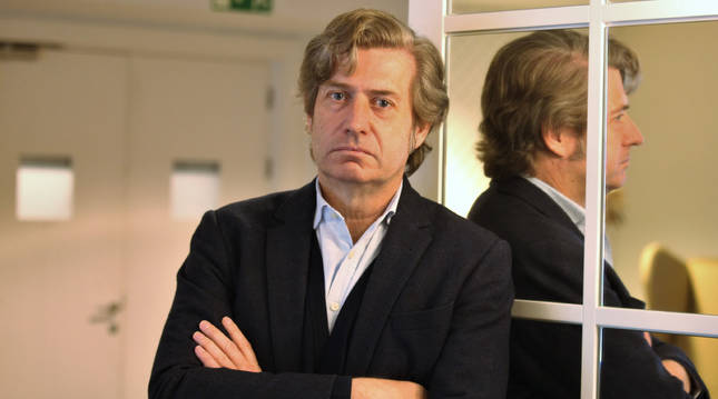 Javier Gomá, instantes antes del encuentro que tuvo en Pamplona invitado por la asociación Co.CiudadaNa.