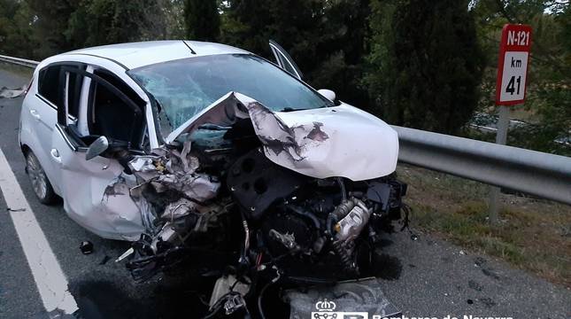 Cuatro heridos en un accidente en Olite