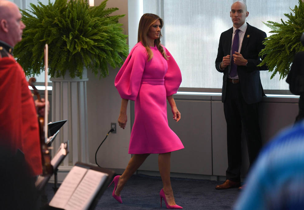 Melania Trump, criticada por el vestido que llevó a la ONU