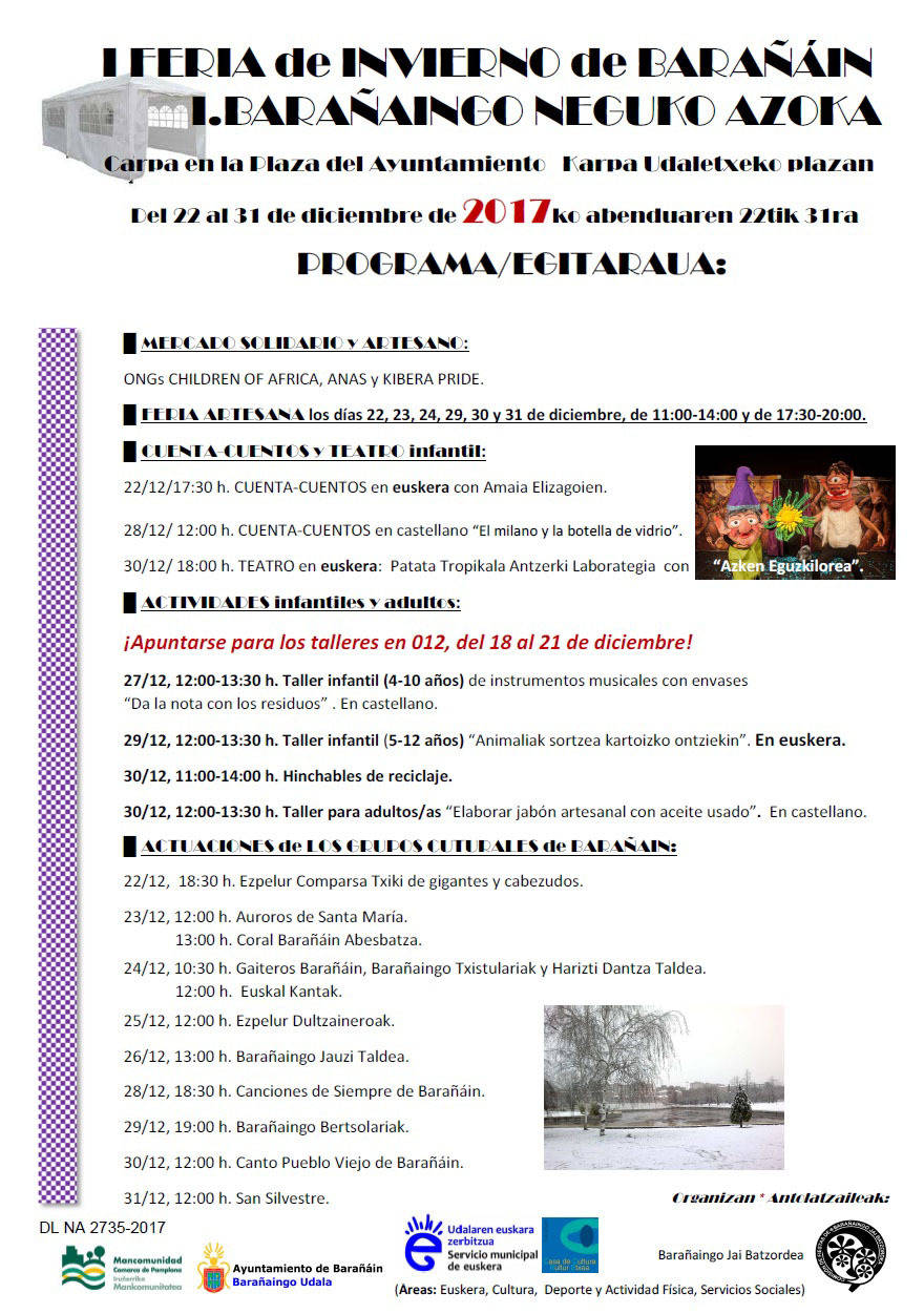 Barañáin estrenará una Feria de Invierno con mercado, actividades y actuaciones