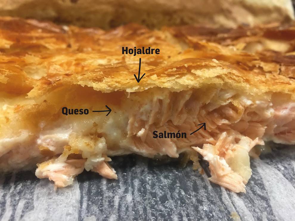 Salmón hojaldrado con Philadelphia