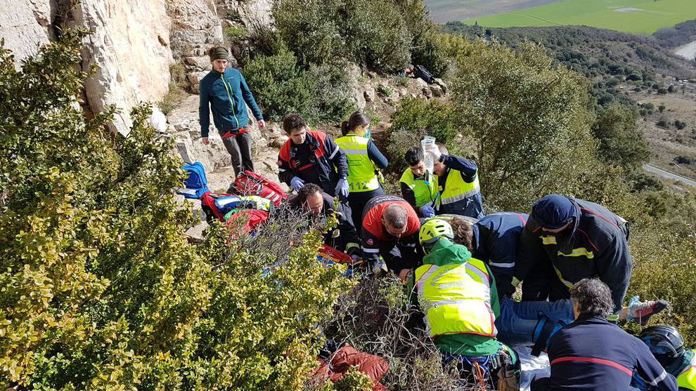 Herido un escalador de 40 años en Etxauri