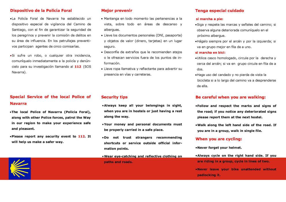 La Policía Foral activa el dispositivo especial del Camino de Santiago