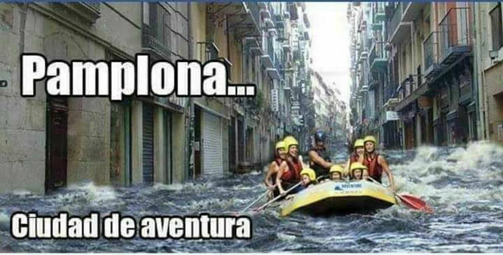 Memes sobre las lluvias torrenciales en Navarra en abril de 2018