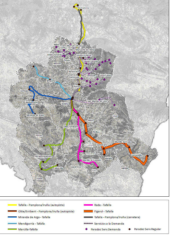 Publicado el anteproyecto del servicio de transporte público de viajeros Pamplona-Tafalla