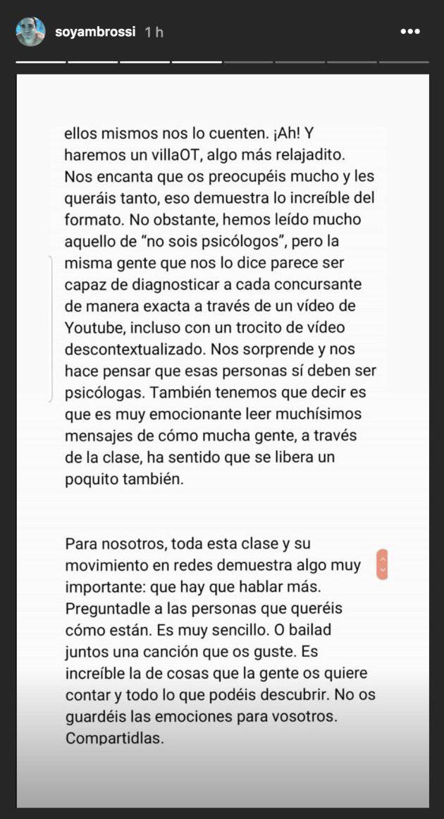 Los Javis responden a las críticas recibidas tras su clase en OT 2018